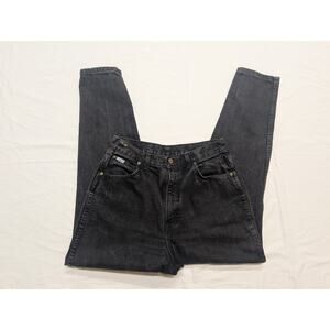 Chic Vintage Black Denim Jeans Size 16 Straight Classic Women’s Retro Style